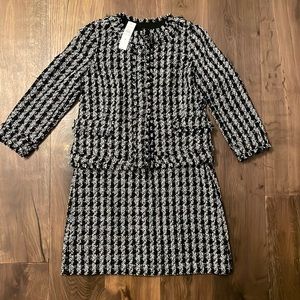 Black and white tweed Ann Taylor skirt suit, NWT